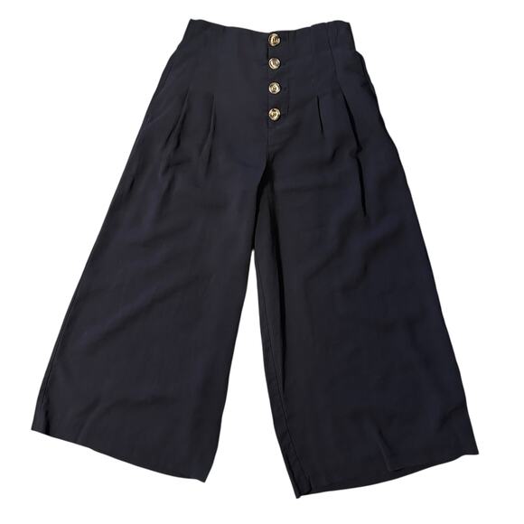 ZARA TRF Black Ultra High Waist Wide Leg Pants – Size 28 - Picture 2 of 10